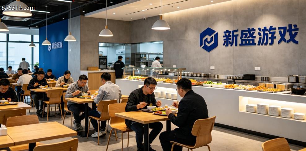 新盛员工餐厅丰富多样的自助餐台